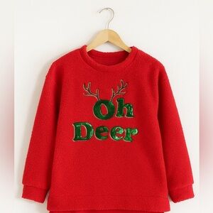 Christmas sweatshirt Women’s size medium Joyland “Oh Deer” fuzzy